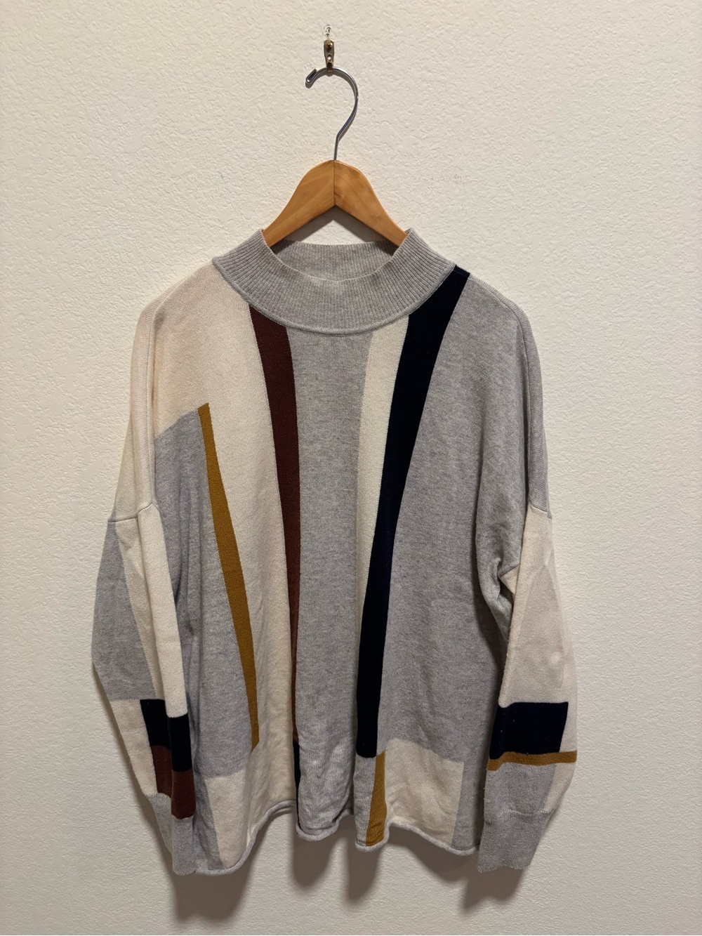 Billy Reid Colorblock Merino Wool Sweater 100%